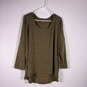Uget Khaki Green Women's Long Sleeve Tunic Sweater Size XXL